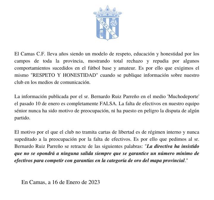 COMUNICADO OFICIAL